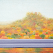 crash barrier, autumn | oil on canvas, 155 x 7o cm